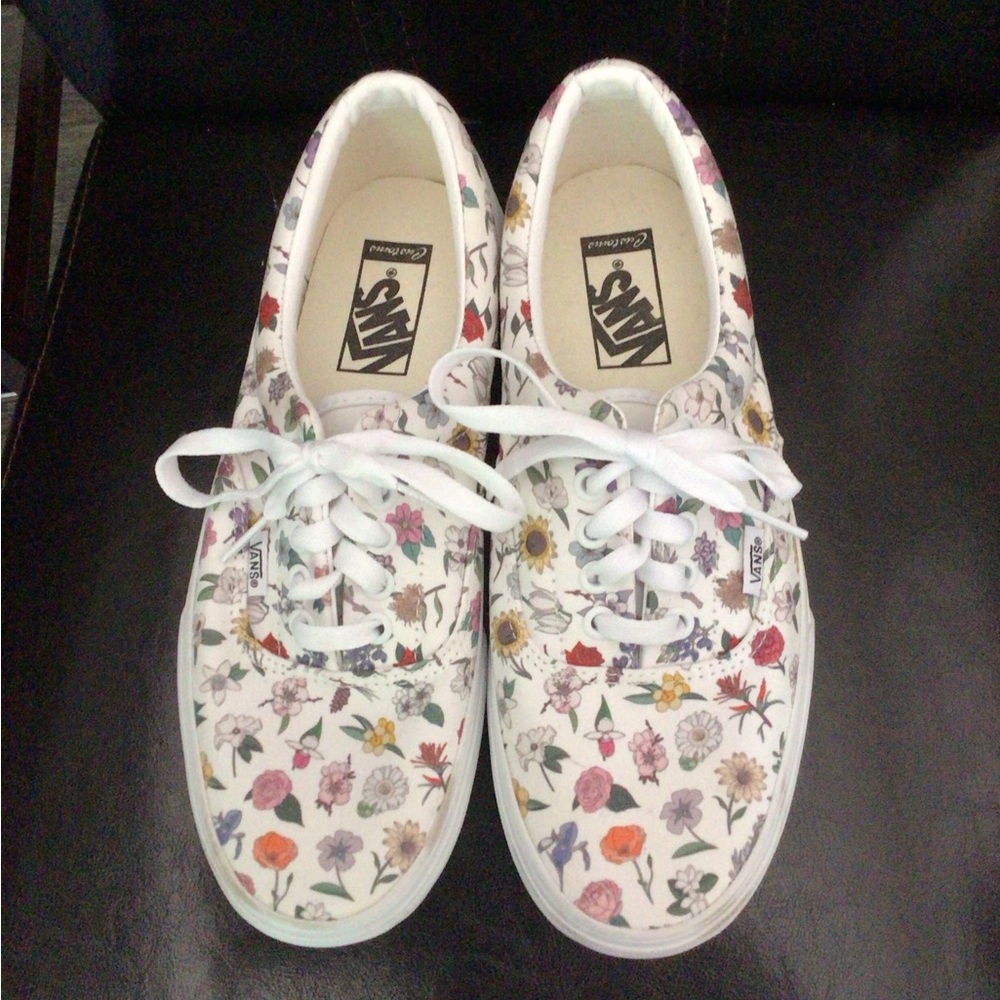 Vans Authentic Multi Floral White Sneakers (Custom)- Used